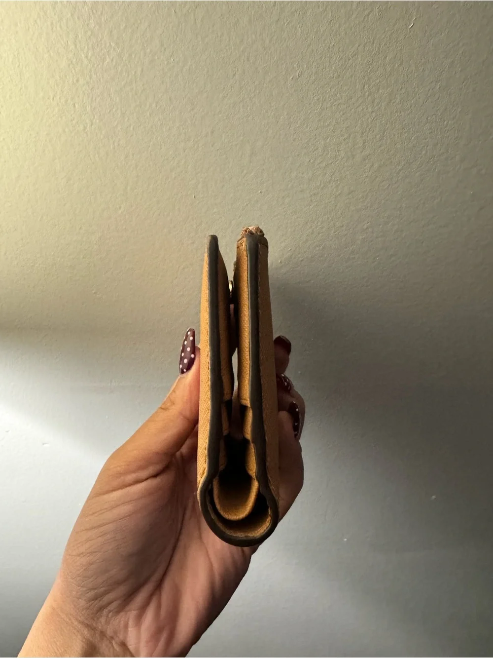 Tory Burch Pebbled Saffiano Leather Wallet in Mustard